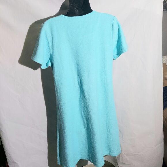 Kokopelli Aqua Shift Dress Short Sleeve Size Small - Picture 4 of 5